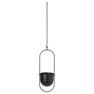 IKEA CHILISTRÅN hanging planter, indoor/outdoor black, 4 ¾ in Black, Ikea Outlet | 2810FDLSY