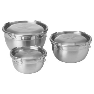 IKEA CIKLID bowl with lid, set of 3, Ikea Outlet | 9041AWJVH