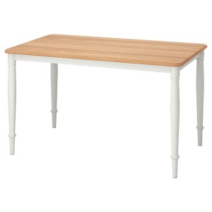 IKEA DANDERYD dining table, 51 1/8x31 1/2 in Oak Veneer / White, Ikea Outlet | 8712HYGLU