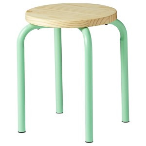 IKEA DOMSTEN stool Light Green / Pine, Ikea Outlet | 3972DOFNC