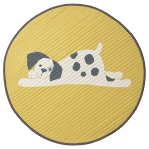 IKEA DRÖMSLOTT quilted blanket, puppy pattern dot pattern/yellow white, 41 in, Ikea Outlet | 4205EHAVC