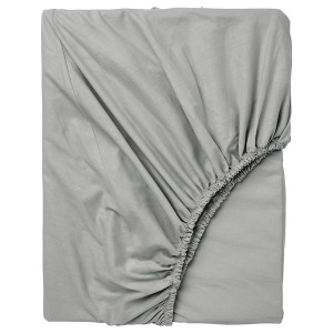 IKEA DVALA fitted sheet, King Light Gray, Ikea Outlet | 7532TLWOX