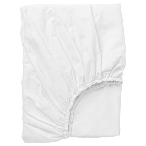 IKEA DVALA fitted sheet, King White, Ikea Outlet | 7310NVOTG