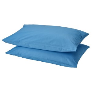 IKEA DVALA pillowcase, King, 2 pack Blue, Ikea Outlet | 2417YHDFR