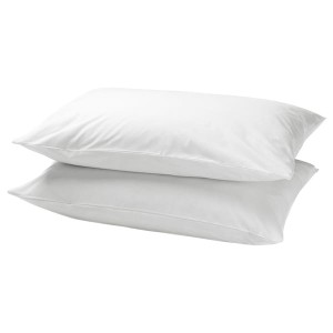 IKEA DVALA pillowcase, King, 2 pack White, Ikea Outlet | 1823OQXVC