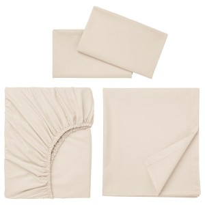 IKEA DVALA sheet set, Full/Double Beige, Ikea Outlet | 8037JEXNS