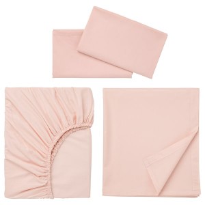 IKEA DVALA sheet set, Full/Double Light Pink, Ikea Outlet | 9367HNOVG