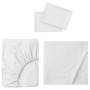 IKEA DVALA sheet set, Full/Double White, Ikea Outlet | 4163NOGPD