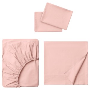IKEA DVALA sheet set, Queen Light Pink, Ikea Outlet | 5730TURYV