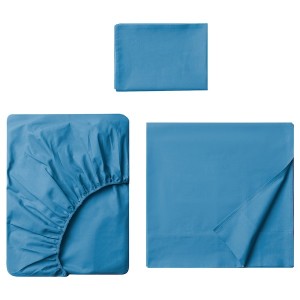 IKEA DVALA sheet set, Twin Blue, Ikea Outlet | 7423GSFDR