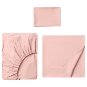 IKEA DVALA sheet set, Twin Light Pink, Ikea Outlet | 0531EADBG