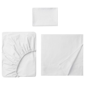 IKEA DVALA sheet set, Twin White, Ikea Outlet | 3120QUNAO