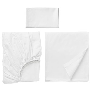 IKEA DVALA sheet set, Twin White, Ikea Outlet | 5718KYGQU
