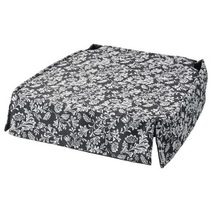 IKEA DVÄRGDUNÖRT chair pad, gray/white, 17/14x17x1 5/8 in, Ikea Outlet | 8219VMHKA