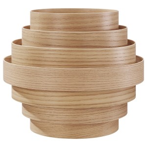 IKEA DYKARKLOCKA pendant lamp shade, white stained oak veneer, 16 in, Ikea Outlet | 3406WOXLG