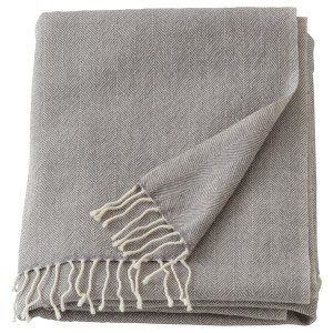 IKEA DYNDVÄRGMAL throw, gray, 47x71 in, Ikea Outlet | 9571LHUTR