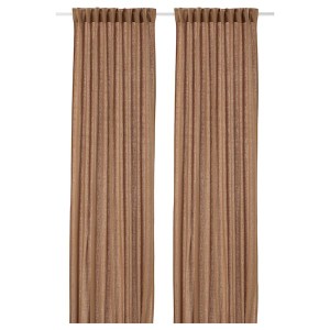 IKEA DYTÅG curtains, 1 pair, 57x98 in Dark Beige, Ikea Outlet | 3714XNZIJ