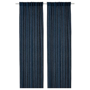 IKEA DYTÅG curtains, 1 pair, 57x98 in Dark Blue, Ikea Outlet | 6147URBXQ