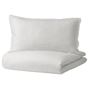 IKEA DYTÅG duvet cover and pillowcase(s), Full/Queen (Double/Queen) White, Ikea Outlet | 4523PTRKU