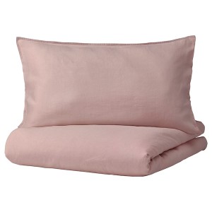 IKEA DYTÅG duvet cover and pillowcase(s), Full/Queen (Double/Queen) Light Pink, Ikea Outlet | 0356NXZHG