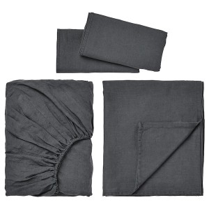 IKEA DYTÅG sheet set, King Dark Gray, Ikea Outlet | 9847HGYRJ