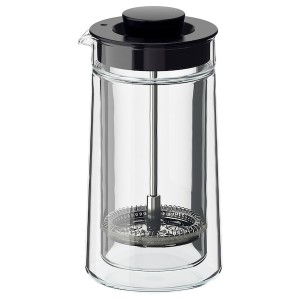 IKEA EGENTLIG French press coffee maker, double-walled/clear glass, 10 oz, Ikea Outlet | 3964EOAMQ