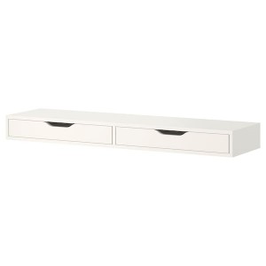 IKEA EKBY ALEX Shelf with drawers, white, 46 7/8x11 3/8 in, Ikea Outlet | 2165ZMOQB
