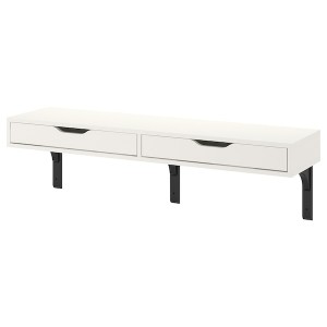 IKEA EKBY ALEX / RAMSHULT wall shelf, 46 7/8x11 3/8 in White / Black, Ikea Outlet | 1764BUZDL