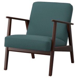 IKEA EKENÄSET armchair Kelinge Gray / Turquoise, Ikea Outlet | 3204HVOTA