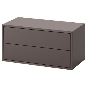 IKEA EKET cabinet with 2 drawers, dark gray, 27 1/2x13 3/4x13 3/4 in, Ikea Outlet | 9304JYMLS