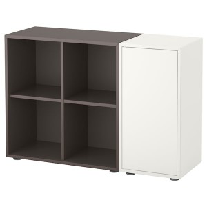 IKEA EKET storage combination with feet, 41 3/8x13 3/4x28 3/8 in White / Dark Gray, Ikea Outlet | 8324XUMVS