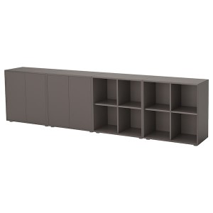 IKEA EKET storage combination with feet, 110 1/4x13 3/4x28 3/8 in Dark Gray, Ikea Outlet | 3698BGHSJ