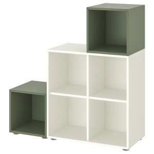 IKEA EKET storage combination with feet, 41 3/8x13 3/4x42 1/8 in White / Gray / Green, Ikea Outlet | 3216OQHAD