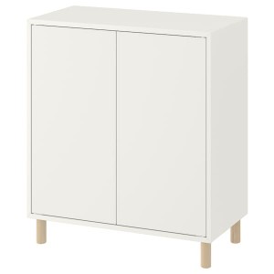 IKEA EKET storage combination with legs, 27 1/2x13 3/4x31 1/2 in White / Wood, Ikea Outlet | 9265GUYHP