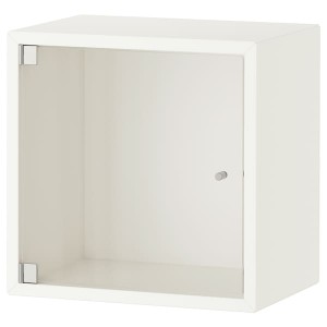 IKEA EKET wall cabinet with glass door, 13 3/4x9 7/8x13 3/4 in White, Ikea Outlet | 7852IJLVG