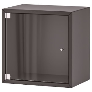 IKEA EKET wall cabinet with glass door, 13 3/4x9 7/8x13 3/4 in Dark Gray, Ikea Outlet | 3710GNEOK