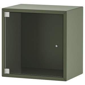 IKEA EKET wall cabinet with glass door, 13 3/4x9 7/8x13 3/4 in Gray / Green, Ikea Outlet | 6907NDWPL
