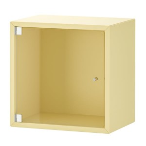 IKEA EKET wall cabinet with glass door, 13 3/4x9 7/8x13 3/4 in Pale Yellow, Ikea Outlet | 1279LQUXE