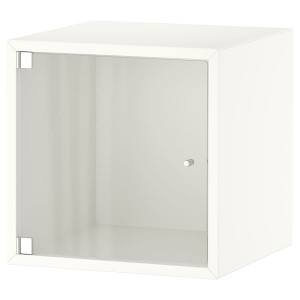 IKEA EKET wall cabinet with glass door, 13 3/4x13 3/4x13 3/4 in White, Ikea Outlet | 6758TXHVW