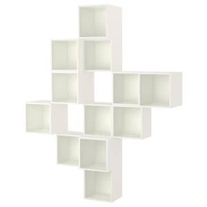 IKEA EKET wall-mounted cabinet combination, 68 7/8x13 3/4x82 5/8 in White, Ikea Outlet | 5937BNYAF