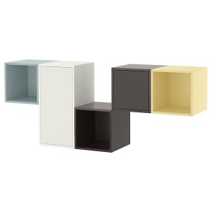 IKEA EKET wall-mounted cabinet combination, 68 7/8x13 3/4x27 1/2 in White / Multicolor, Ikea Outlet | 1524OYJWP