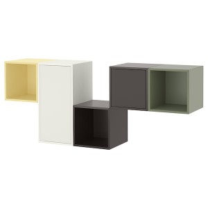 IKEA EKET wall-mounted cabinet combination, 68 7/8x13 3/4x27 1/2 in White / Multicolor, Ikea Outlet | 6189LKDQW