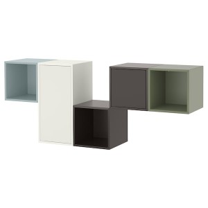 IKEA EKET wall-mounted cabinet combination, 68 7/8x13 3/4x27 1/2 in White / Multicolor, Ikea Outlet | 3195MBIGK