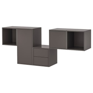 IKEA EKET wall-mounted cabinet combination, 68 7/8x13 3/4x27 1/2 in Dark Gray, Ikea Outlet | 3708FDSIA