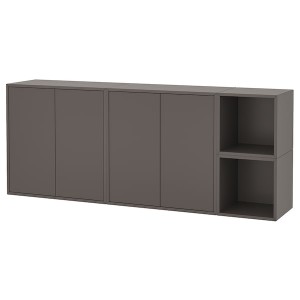 IKEA EKET wall-mounted cabinet combination, 68 7/8x13 3/4x27 1/2 in Dark Gray, Ikea Outlet | 1352NSRDC