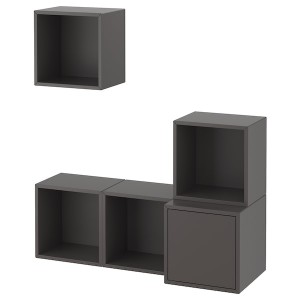 IKEA EKET wall-mounted cabinet combination, 41 3/8x13 3/4x47 1/4 in Dark Gray, Ikea Outlet | 5890LXQDN