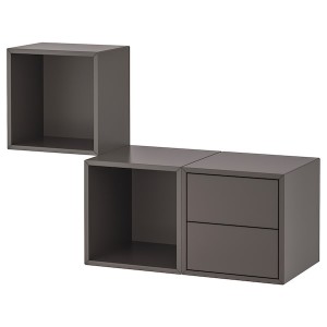 IKEA EKET wall-mounted storage combination, 41 3/8x13 3/4x27 1/2 in Dark Gray, Ikea Outlet | 7810UWBOQ