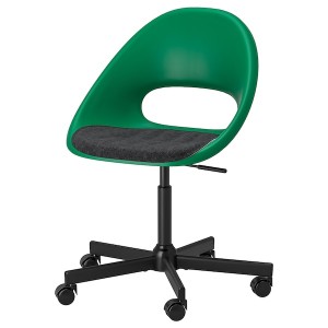 IKEA ELDBERGET / MALSKÄR swivel chair + pad Green Black / Dark Gray, Ikea Outlet | 2734JVSMZ