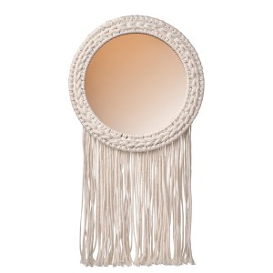 IKEA ENERGISKOG decorative mirror, with fringes/beige copper color, 10 ¼x19 in, Ikea Outlet | 5031PUJSZ