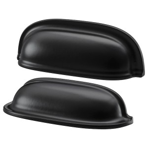 IKEA ENERYDA cup cabinet pull, 3 1/2 in, 2 pack Black, Ikea Outlet | 6384SDJAW